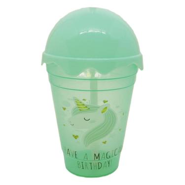 Imagem de Copo Twister Shake Unicórnio 450 Ml Wincy Tampa E Canudo