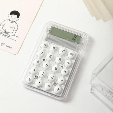 Imagem de 1pc Calculadora Matemática Transparente Mini Portátil, 8 Dígitos Fofa 