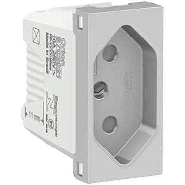 Imagem de Módulo Tomada 2P+T 20A Alumínio Orion S70203174, Schneider Electric