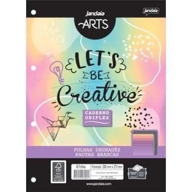 Imagem de Refil para Caderno Argolado/Fichário Univ 80 folhas Coloridas em Degradê c/Pauta Branca - Jandaia Arts
