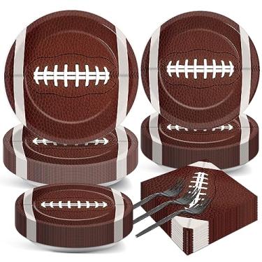 Imagem de Conjunto de pratos e guardanapos de festa de futebol para 50 convidados, artigos de jantar para festas de aniversário, lembrancinhas, decorações para jogos, futebol, frenesi, crianças, meninos