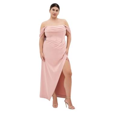Imagem de City Chic Vestido feminino plus size - Forbidden Love Maxi, Balé, rosa, 50