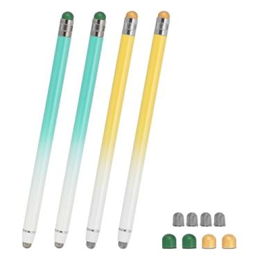 Imagem de PATIKIL 4 canetas Stylus para telas sensíveis ao toque, 2 em 1, de alta sensibilidade, caneta capacitiva para celulares, tablets, laptops, dispositivos com tela sensível ao toque, verde, amarelo