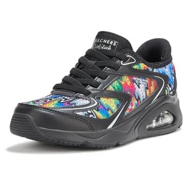 Imagem de Skechers Tênis feminino Tres-air Uno-Iris Drip Hands Free Slip-ins, Preto/preto, 40