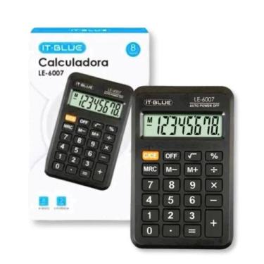 Imagem de Mini Calculadora De Bolso Digital 8 Dígitos Cor Preta It-Blue LE-6007