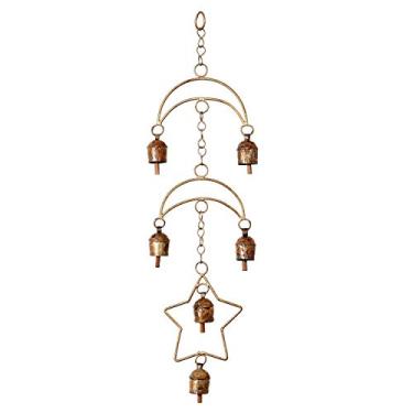 Imagem de Campainhas de vento com estrela pendurada em estilo vintage artesanal Daddy Shoppe para ambientes externos Decorações de interiores e jardins