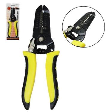 Imagem de Alicate Desencapador Fios 7'' Cabo Amarelo / Preto Cartela - Mohnish