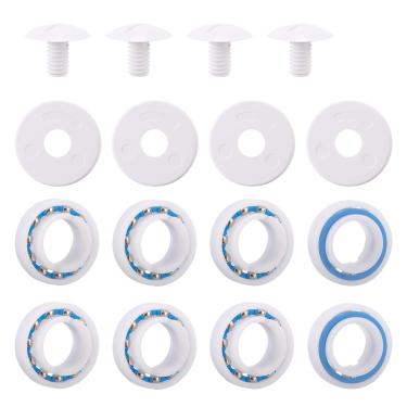 Imagem de Lyreh Kit Reconstrução Aspirador Piscina, Peças Reposição Aspirador Piscina Compatível com Polaris 280 e 180 Total de 8 Peças Rolamentos C60 4 Parafusos de Roda C55 e 4 Arruelas C64 (Branco)