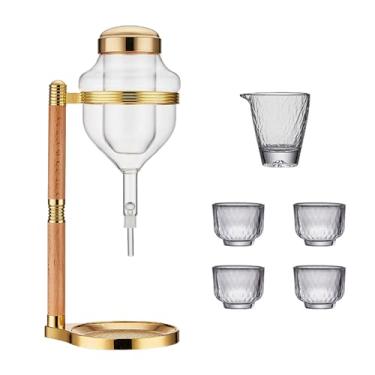 Imagem de JVCOLSAR Dispensador De Bebidas Alcoólicas, Copo Uísque, Jarra Saquê Gelada E Resistente Para Festas Uso Doméstico (Dourado)