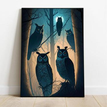 Imagem de Placa/Quadro Decorativo Corujas 40X60Cm Ps 2Mm