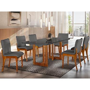Imagem de Conjunto Sala de Jantar Patros 180CM 6 Cadeiras Bella Gold em Madeira Maciça - Moderna