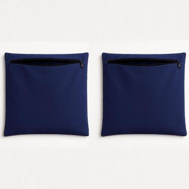 Imagem de Kit 2 Capa De Almofada 42cm Decorativa Suede Sofá Poltrona Azul Marinho