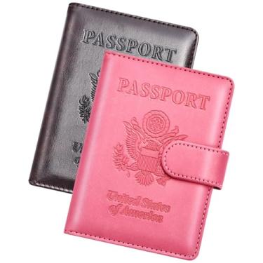 Imagem de Herain Suporte de passaporte, capa de passaporte, carteira de passaporte, para homens e mulheres, capa de passaporte, protetor de livro de passaporte, combo de porta-cartão de passaporte e vacina
