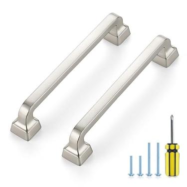 Imagem de Ravinte Decor Pacote com 30 puxadores de armário de níquel escovado de 12 cm, puxadores de armário de cozinha alças sólidas para armários e gavetas, puxadores de gaveta prateados e puxadores de