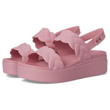 Imagem de Crocs Sandálias femininas de tecido Brooklyn com plataforma, Tecido Rosett, 39