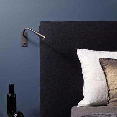 Imagem de Lâmpada De Leitura De Cabeceira Embutida Led 3w 3000k Holofotes De Parede Pescoço De Ganso Flexível Com Fio Com Interruptor Luzes De Parede Ajustáveis De Montagem Plana, Black