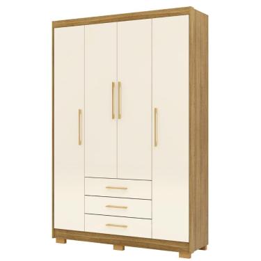 Imagem de Guarda Roupa Solteiro 150cm 4 Portas Otto Nature/champanhe V02 - Mpozenato