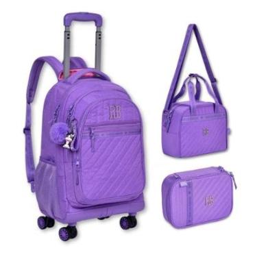 Imagem de Mochila Carrinho Rebecca Bonbon com Lancheira e Estojo Box-Feminino