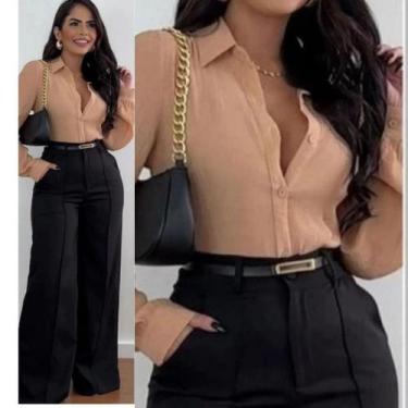 Imagem de conjunto alfaiataria feminino 3 peças roupas femininas Elegante Calça 