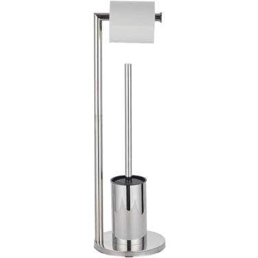 Imagem de Suporte De Escova De Vaso Sanitário De Chão Com Suporte De Papel Higiênico Suporte De Tecido De Aço Inoxidável Escova De Vaso Sanitário, Mirror