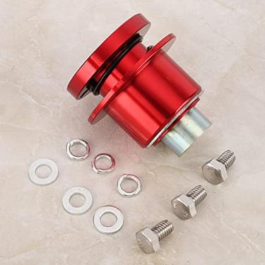 Imagem de lyrlody Adaptador de Cubo do Volante do Volante de Carro Remessão Rápida 360 ° Construção Oxidada de Alumínio 1-1/2 Polegada Espaçamento de Parafus (Vermelho)