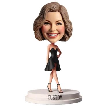 Imagem de Pose elegante personalizada Lady Bobblehead presente ideal feito à mão para quem busca sofisticação decoração de mesa exclusiva charme gracioso personificação alta demanda estatueta personalizada