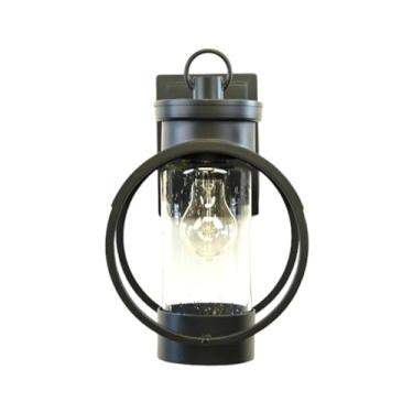 Imagem de Muskoka Lifestyle Products Luminária De Parede Preta À Prova Intempéries Para Áreas Externas, Rústica Varanda, Lanterna Entrada