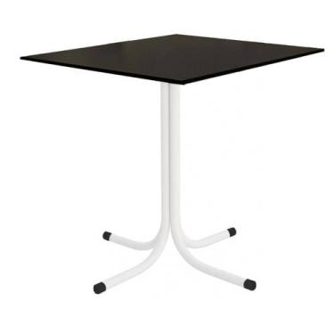 Imagem de Mesa de Jantar Quadrada 70cm Branca Tampo Madeira Preto - Lamar Design