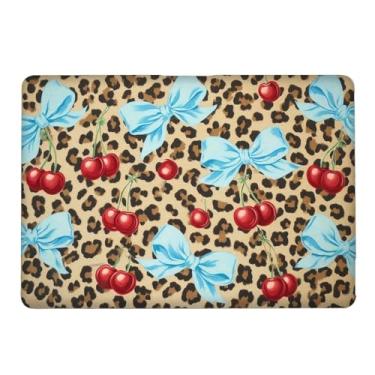 Imagem de Yicomon Compatível com MacBook Air 15 polegadas 2023 chip M2 modelo A2941, capa rígida de plástico para Mac Air 15 com Touch ID (2023) - laço azul cereja leopardo