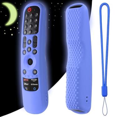 Imagem de Hi Color Capa de silicone para MR24GA/MR21GA/MR22GN/MR23GA, capa protetora compatível com LG Magic TV C2 C3 G3 OLED controle remoto Slicone com cordão (azul brilhante)