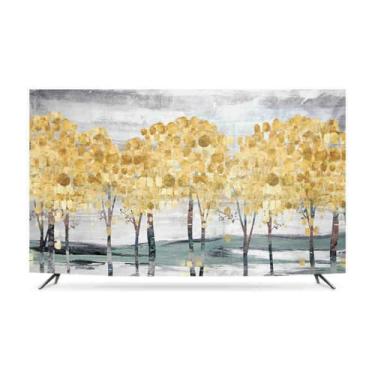 Imagem de HSTANGKY Capa de TV Cobertura contra poeira de TV interna para tela plana LCD LED capa de TV espessa capa de TV universal para televisão/computador TV sala de estar decoração de quarto - árvore 2||65