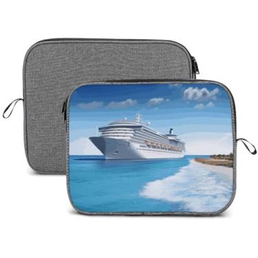 Imagem de Capa para laptop, impermeável, resistente a choques, bolsa protetora para notebook, leve, navio de cruzeiro, viagem, estojo compatível com laptop de 13 a 14 polegadas