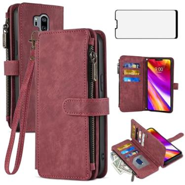 Imagem de Asuwish Capa de telefone para LG G7 ThinQ Capa carteira e protetor de tela de vidro temperado flip porta-cartões acessórios para celular LGG7 One G 7 Plus LG7 Fit LG7ThinQ 7G Thin Q G7+ G7thinq
