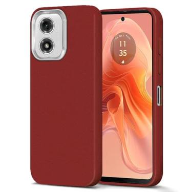 Imagem de Nijiadi Capa de telefone compatível com Motorola Moto G24 / G04 / G04S / E14 4G Capa de telefone macia leve fina de couro TPU com textura anti-arranhões suporte sem fio carregamento à prova de choque