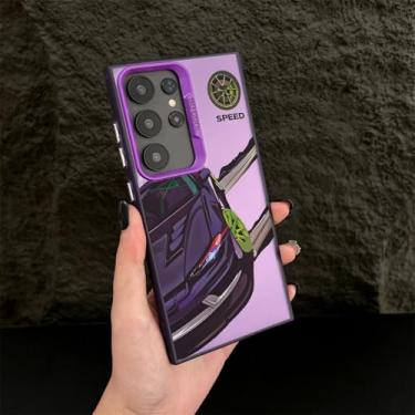 Imagem de MVVKKY para Samsung A56 Moda Esportes Carro Telefone Capa Pc Prata Revestimento Rígido Capa (para Samsung A56/Roxo ZiChe)