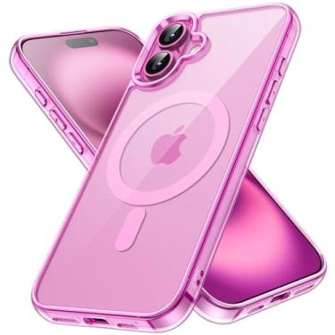 Imagem de JETech Capa Magnética para iPhone 16 Plus 6,7 Polegadas Compatível com MagSafe, Case Protetora de Telefone à Prova de Choque, Capinha Parte Traseira Transparente Anti-Riscos (Rosa)