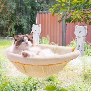 Imagem de JUNSPOW poleiro de janela para gatos camas para gatos sem fio, dobráveis ​​e estáveis ​​- rede de janela para gatos respirável para observar, tomar sol e escalar - suporte máximo de até 40 l