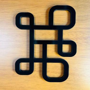 Imagem de Kit 5 Descanso de Panela MDF Preto ou Cru 6mm Corte a Laser Design Mod