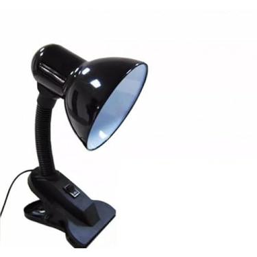 Imagem de Luminaria De Mesa Com Garra Presilha Bivolt Para Leitura Estante Quarto Maquiagem Manicure(Preto)
