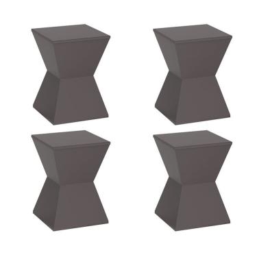 Imagem de Conjunto com 4 Banquetas Nitro Cinza Mushroom