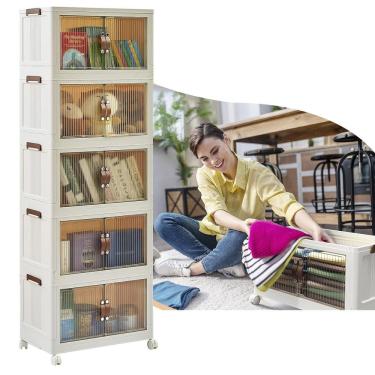 Imagem de Armario Organizador 5 Andares Empilhavel Decoraçao Organizaçao Quarto Banheiro Cozinha Sala Escritorio Lavanderia Varanda Multiuso