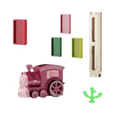 Imagem de Blocos De Trem De Dominó Educacional Infantil 80 Peças Brinquedos De P