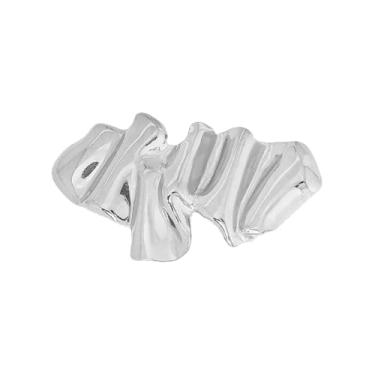 Imagem de Broche de metal com dobras irregulares para mulheres homens simples estilo metal polido lapela broche geométrico abstrato moda casamentos terno vestido roupas acessórios chapéu bolsas lenços xaile