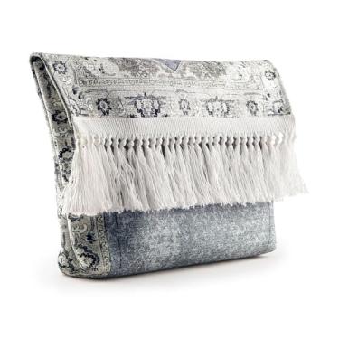 Imagem de East West Souk Tapete de oração portátil Sejadah – veludo, linho e chenille com armazenamento compacto (Vintage)