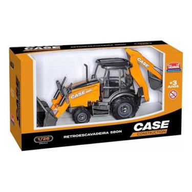 Imagem de Trator Case Retroescavadeira Miniatura Réplica Usual 402