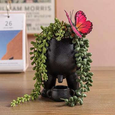 Imagem de Cowenhey Vaso de vaso, vaso para plantas, vaso de plantas de corpo engraçado, vaso de plantas de xixi com drenagem, vaso elegante para plantas suculentas internas/externas, vasos engraçados de