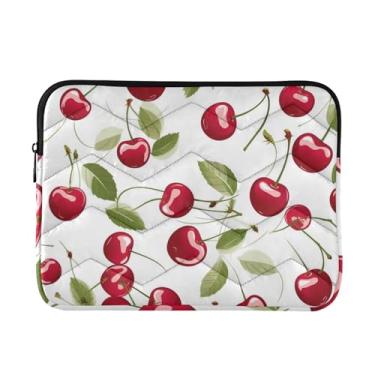 Imagem de Capa para laptop branca cereja para notebook de 13 a 14 polegadas, bolsa portátil para computador, pasta, tablet, estojo de transporte de viagem