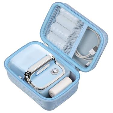 Imagem de RAIALL Estojo De Transporte Para Máquina Etiquetas Phomemo M150, Caixa Armazenamento Rígida Impressora Adesivos Bluetooth, Bolsa Viagem Com Bolso Malha E Cabo Usb, Azul