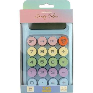 Imagem de Calculadora de Mesa 10 Dígitos CANDY Color Sortida Rosa e Azul - YINS