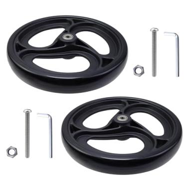 Imagem de Semetall 2 peças de rodas de substituição para cadeira de rodas para andadores 25,4 cm antiderrapantes rodas dianteiras de substituição de borracha para cadeira de rodas, rodízios, rolos, acessórios